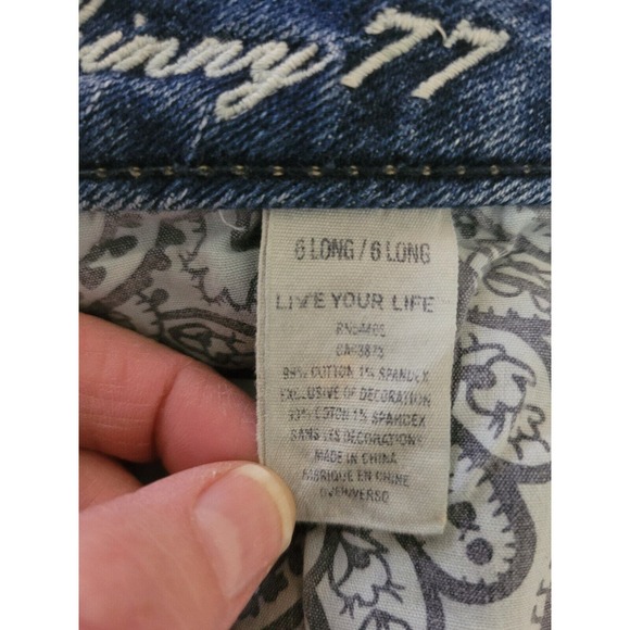 American Eagle Skinny 77 Distressed Jeans Womens Size 6 Long Stretch Denim - Picture 9 of 9